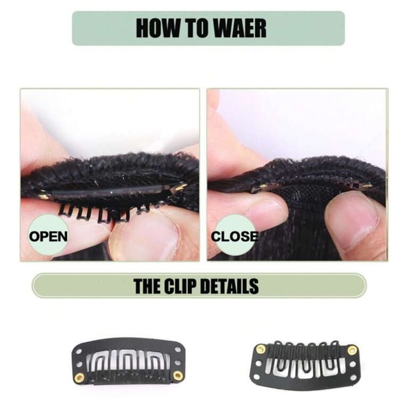 Clip In Front Bangs With Sideburns black - Picture 5 of 6